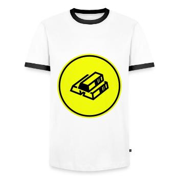 Icône Silhouette dorée - T-shirt contrasté Homme - blanc/noir - Devant - AI Model Female 172 light (172cm) & AI Model Male 178 dark (178cm)