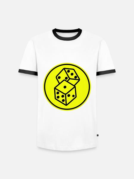Dice Casino Symbol - Men's Ringer Shirt - white/black