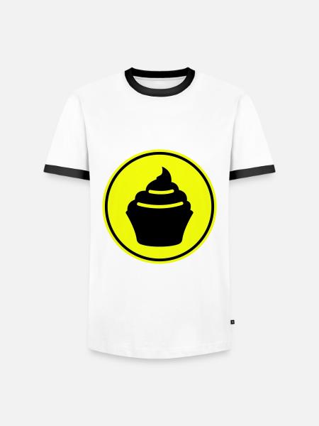 Muffin Silhouette icon - Men's Ringer Shirt - white/black
