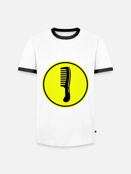 Kamm Friseur icon - Männer Kontrast-T-Shirt - Weiß/Schwarz