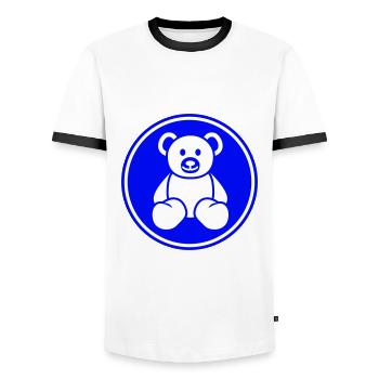 Teddy bear bear - Men's Ringer Shirt - white/black - Front - AI Model Female 172 light (172cm) & AI Model Male 178 dark (178cm)