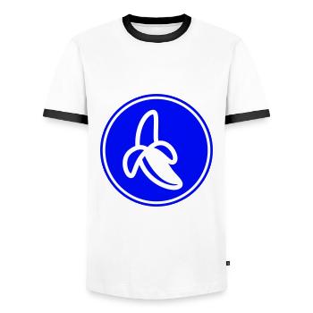 Banana Icon - Men's Ringer Shirt - white/black - Front - AI Model Female 172 light (172cm) & AI Model Male 178 dark (178cm)