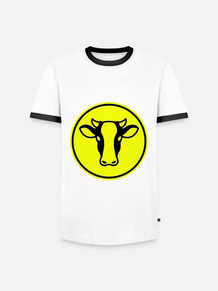 Cow head - Men's Ringer Shirt - white/black