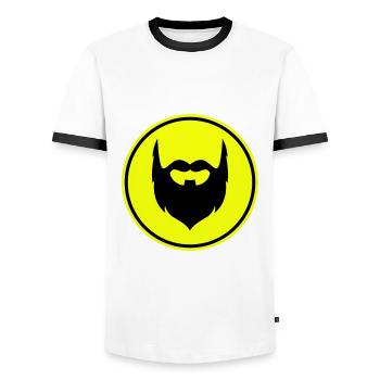Symbole de barbe - T-shirt contrasté Homme - blanc/noir - Devant - AI Model Female 172 light (172cm) & AI Model Male 178 dark (178cm)