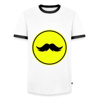 Symbole de moustache - T-shirt contrasté Homme - blanc/noir - Devant - AI Model Female 172 light (172cm) & AI Model Male 178 dark (178cm)