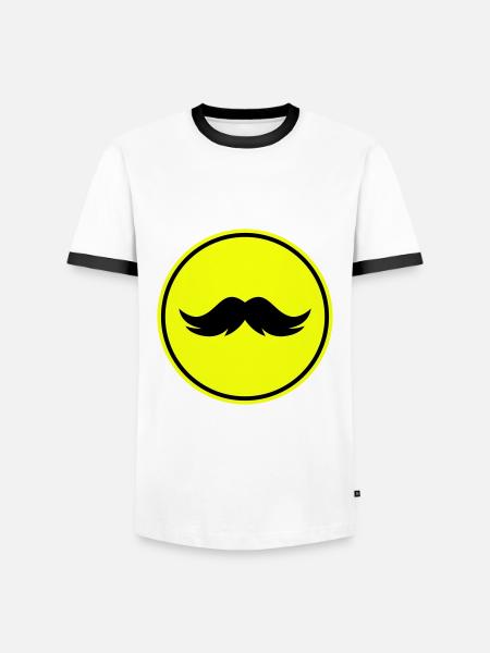 Symbole de moustache - T-shirt contrasté Homme - blanc/noir