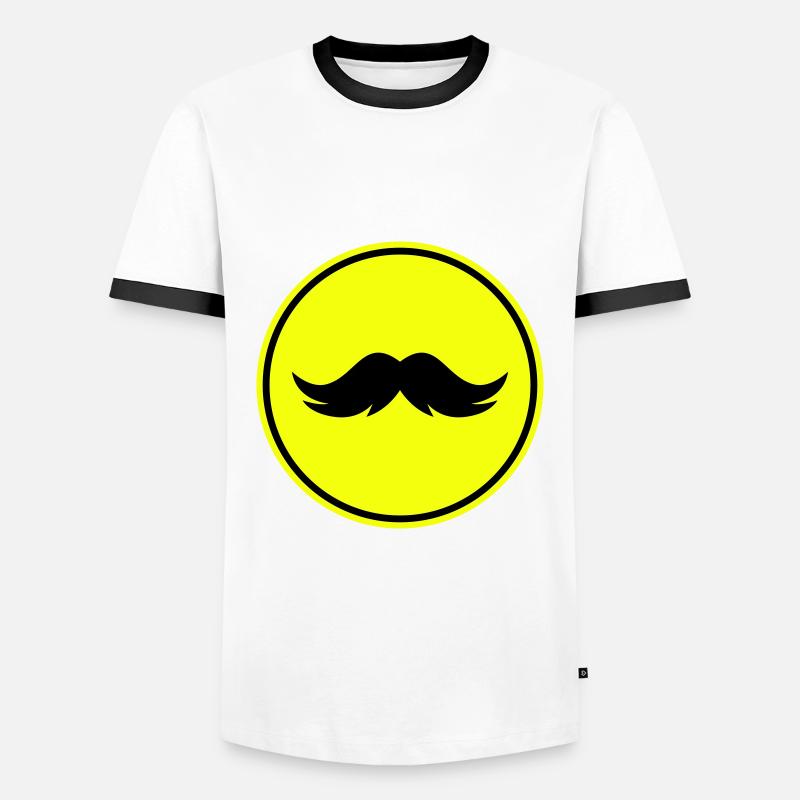 Schnurrbart symbol - Männer Kontrast-T-Shirt - Weiß/Schwarz