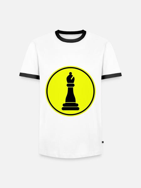 Schachfigur symbol - Männer Kontrast-T-Shirt - Weiß/Schwarz