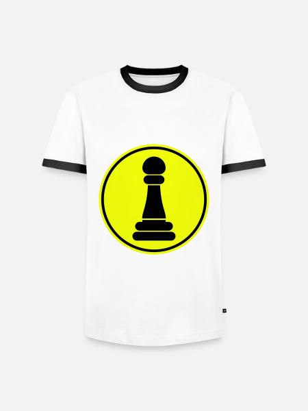 Pièce d’échecs Runner Bauer - T-shirt contrasté Homme - blanc/noir