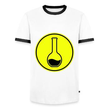 Chimiste en éprouvette - T-shirt contrasté Homme - blanc/noir - Devant - AI Model Female 172 light (172cm) & AI Model Male 178 dark (178cm)