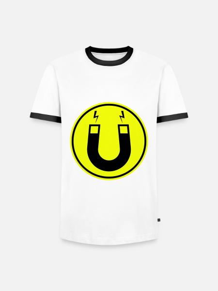 Horseshoe magnet - Men's Ringer Shirt - white/black