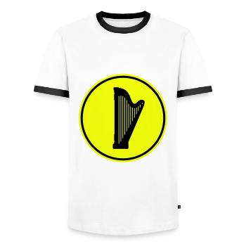 Symbole de la harpe - T-shirt contrasté Homme - blanc/noir - Devant - AI Model Female 172 light (172cm) & AI Model Male 178 dark (178cm)