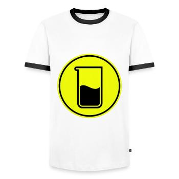 Chimie des éprouvettes - T-shirt contrasté Homme - blanc/noir - Devant - AI Model Female 172 light (172cm) & AI Model Male 178 dark (178cm)