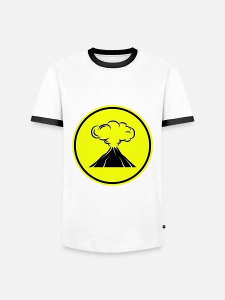 Vulkan icon symbol - Männer Kontrast-T-Shirt - Weiß/Schwarz