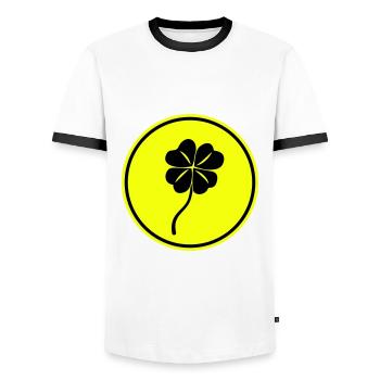 La chance de Cloverleaf - T-shirt contrasté Homme - blanc/noir - Devant - AI Model Female 172 light (172cm) & AI Model Male 178 dark (178cm)