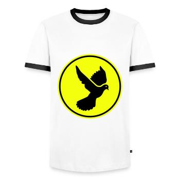 Dove symbol - Men's Ringer Shirt - white/black - Front - AI Model Female 172 light (172cm) & AI Model Male 178 dark (178cm)