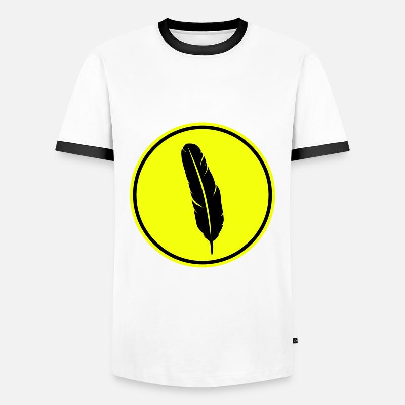 Feather symbol - Men's Ringer Shirt - white/black
