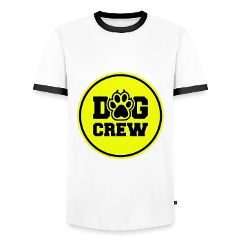 Dog Crew - Männer Kontrast-T-Shirt - Weiß/Schwarz - Vorne - AI Model Female 172 light (172cm) & AI Model Male 178 dark (178cm)