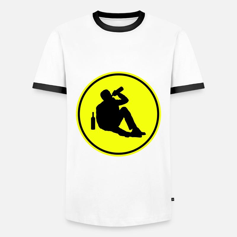 Drinking alcohol man - Men's Ringer Shirt - white/black
