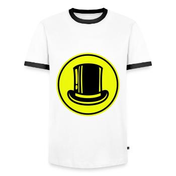 Bräutigam Zylinder - Männer Kontrast-T-Shirt - Weiß/Schwarz - Vorne - AI Model Female 172 light (172cm) & AI Model Male 178 dark (178cm)