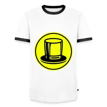 Zylinder Bräutigam - Männer Kontrast-T-Shirt - Weiß/Schwarz - Vorne - AI Model Female 172 light (172cm) & AI Model Male 178 dark (178cm)