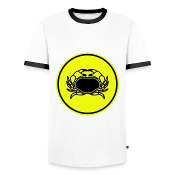Animal cancéreux - T-shirt contrasté Homme - blanc/noir - Devant - AI Model Female 172 light (172cm) & AI Model Male 178 dark (178cm)