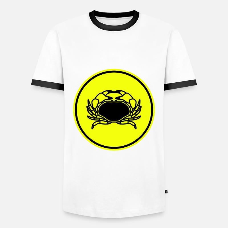 Krebs tier - Männer Kontrast-T-Shirt - Weiß/Schwarz