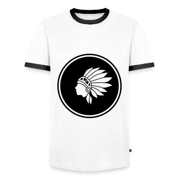 Indian head - Men's Ringer Shirt - white/black - Front - AI Model Female 172 light (172cm) & AI Model Male 178 dark (178cm)