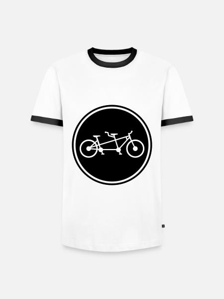 Bicycle tandem - Men's Ringer Shirt - white/black