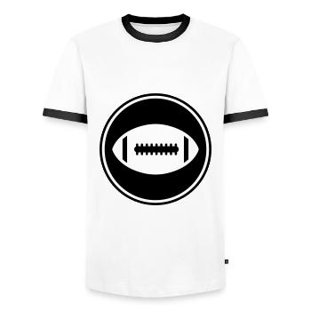 Icône de l’icône Football - T-shirt contrasté Homme - blanc/noir - Devant - AI Model Female 172 light (172cm) & AI Model Male 178 dark (178cm)