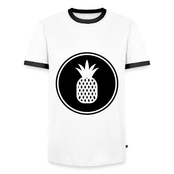 pineapple fruit - Men's Ringer Shirt - white/black - Front - AI Model Female 172 light (172cm) & AI Model Male 178 dark (178cm)