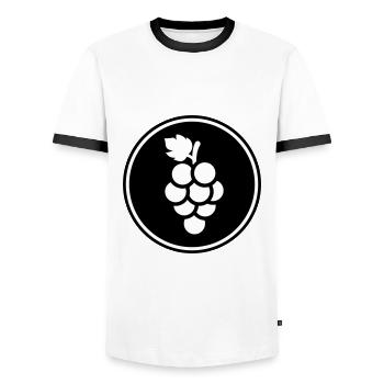 grapes - Men's Ringer Shirt - white/black - Front - AI Model Female 172 light (172cm) & AI Model Male 178 dark (178cm)