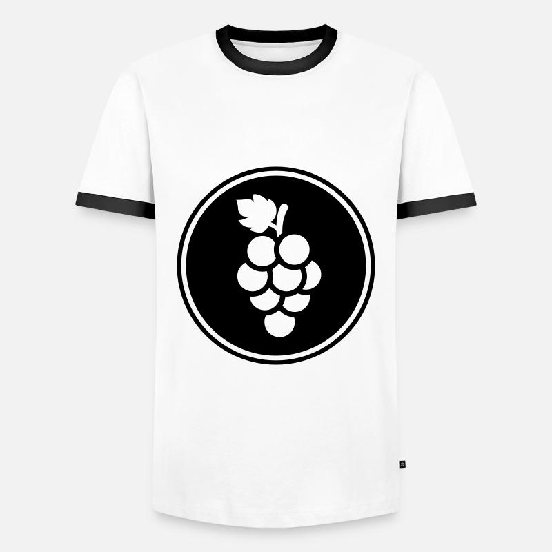 weintrauben - Männer Kontrast-T-Shirt - Weiß/Schwarz