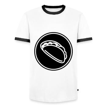 Symbole Burrito - T-shirt contrasté Homme - blanc/noir - Devant - AI Model Female 172 light (172cm) & AI Model Male 178 dark (178cm)