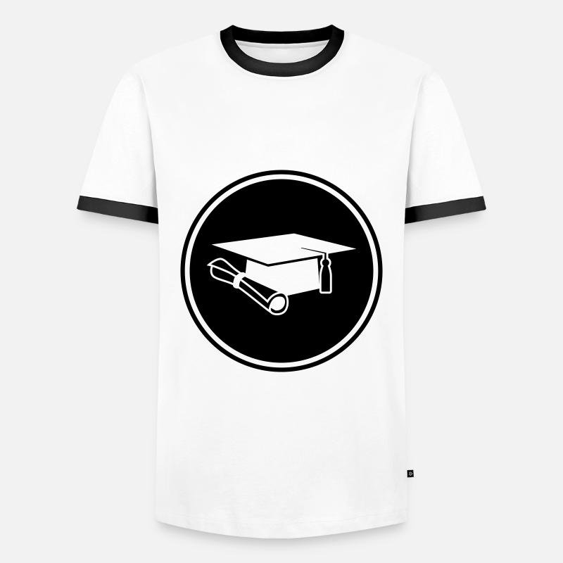 Student cap - Men's Ringer Shirt - white/black