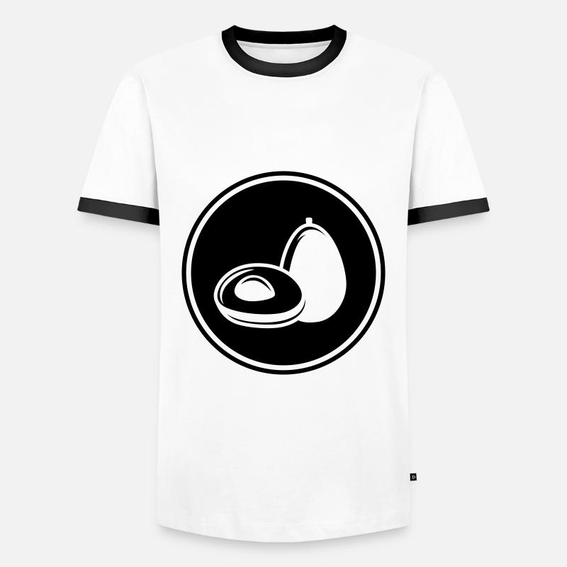 Avocado symbol - Men's Ringer Shirt - white/black