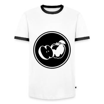 Apple icon vitamins - Men's Ringer Shirt - white/black - Front - AI Model Female 172 light (172cm) & AI Model Male 178 dark (178cm)