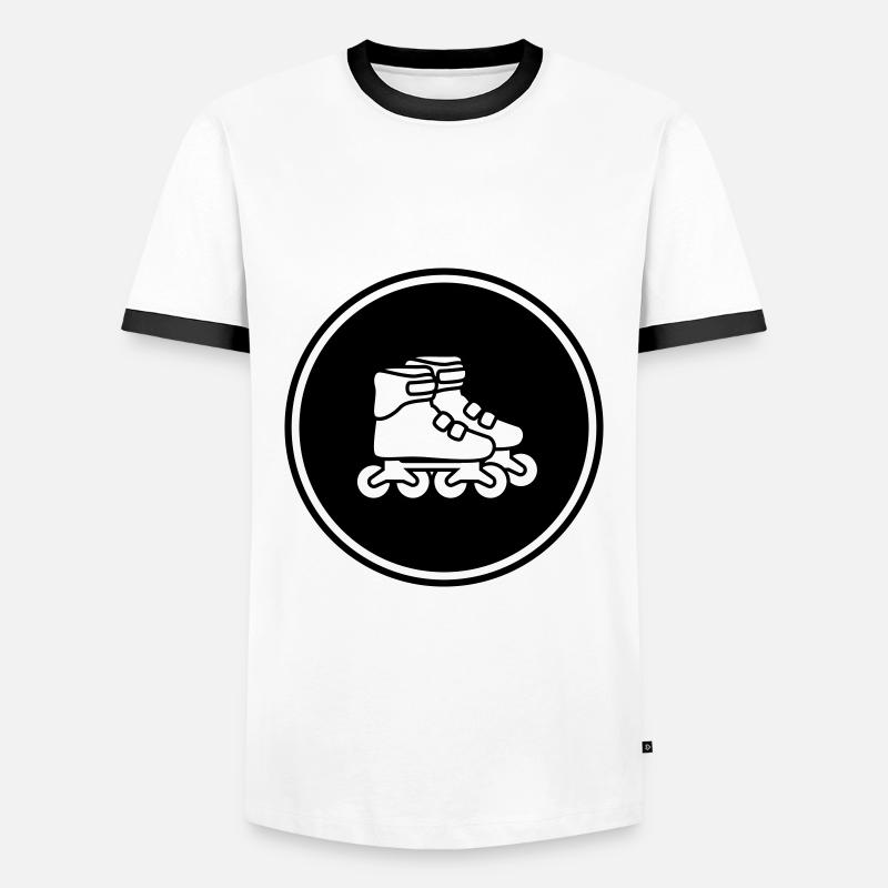 Inline skates symbol - Men's Ringer Shirt - white/black