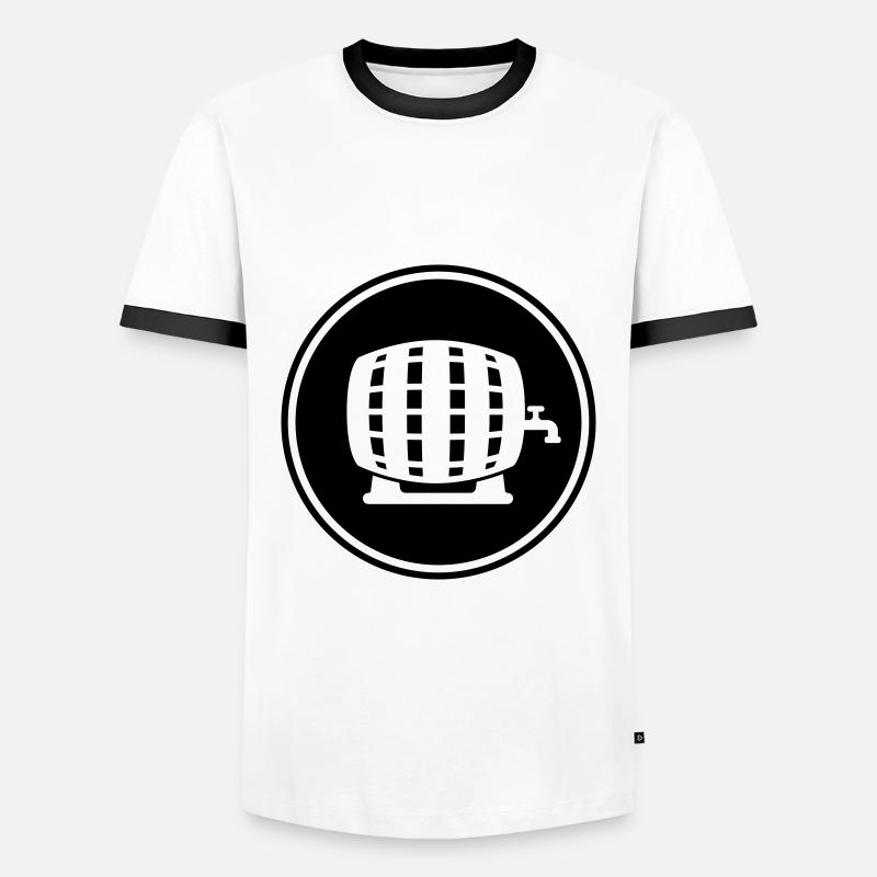 Bierfass - Männer Kontrast-T-Shirt - Weiß/Schwarz