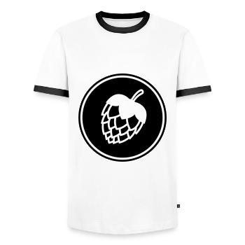 Tap beer icon - Men's Ringer Shirt - white/black - Front - AI Model Female 172 light (172cm) & AI Model Male 178 dark (178cm)