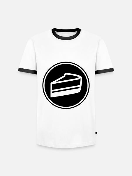 Cake cheesecake - Men's Ringer Shirt - white/black