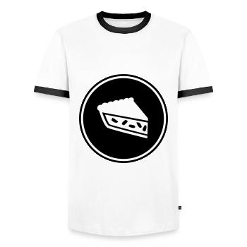 Tarte aux pommes - T-shirt contrasté Homme - blanc/noir - Devant - AI Model Female 172 light (172cm) & AI Model Male 178 dark (178cm)