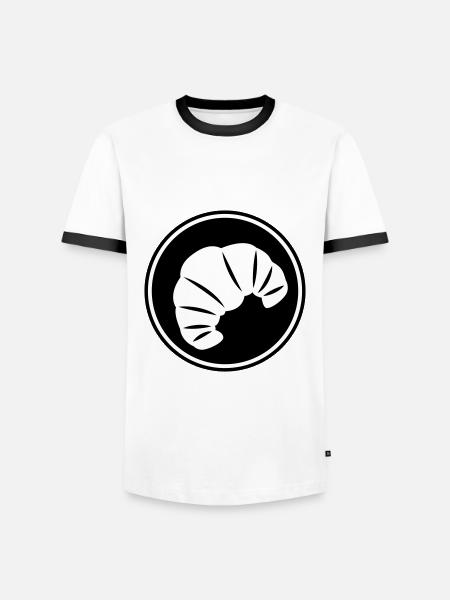 Croissant icon - Men's Ringer Shirt - white/black