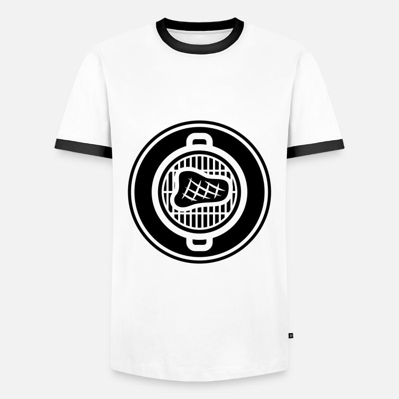Steak Fleisch - Männer Kontrast-T-Shirt - Weiß/Schwarz