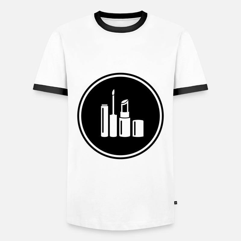 Make Up Cosmetics Icon - Men's Ringer Shirt - white/black