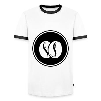 Coffee bean symbol - Men's Ringer Shirt - white/black - Front - AI Model Female 172 light (172cm) & AI Model Male 178 dark (178cm)