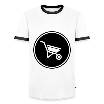 Schubkarre Symbol - Männer Kontrast-T-Shirt - Weiß/Schwarz - Vorne - AI Model Female 172 light (172cm) & AI Model Male 178 dark (178cm)