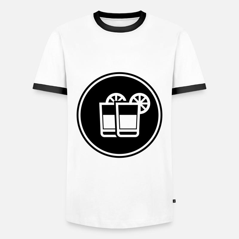 Cocktail Icon - Männer Kontrast-T-Shirt - Weiß/Schwarz