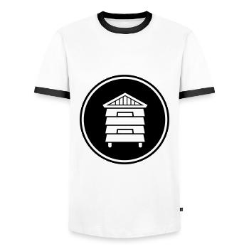 Honey Beekeeper - Men's Ringer Shirt - white/black - Front - AI Model Female 172 light (172cm) & AI Model Male 178 dark (178cm)