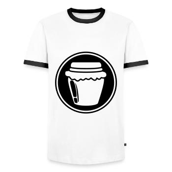 Abeille symbole miel - T-shirt contrasté Homme - blanc/noir - Devant - AI Model Female 172 light (172cm) & AI Model Male 178 dark (178cm)